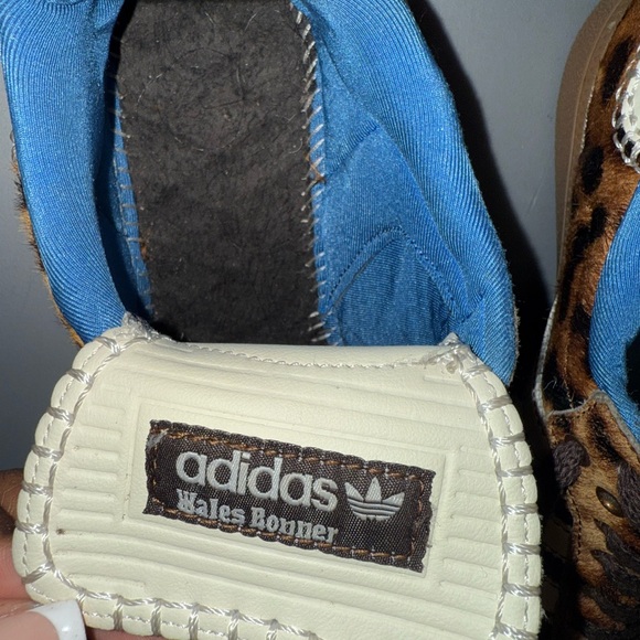 Adidas Leopard Print Sneakers with Blue and Cream - Picture 2 of 3